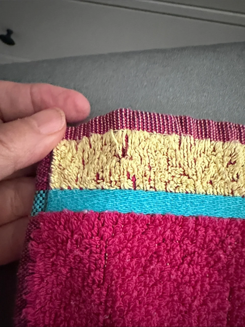 Moomin & Little My Character Hand Towels Finlayson Fuschia Red and Blue (2)